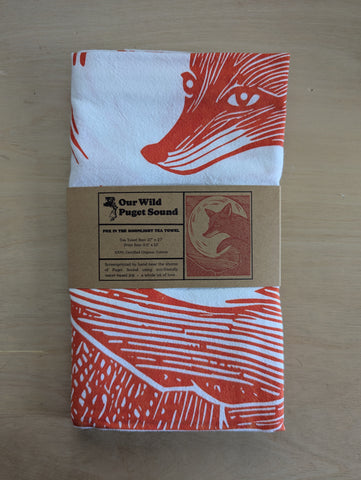 Our Wild Puget Sound Fox Tea Towel