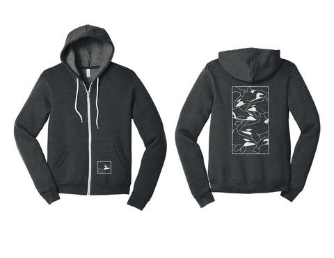 Orca Pod Zip Hoodie (charcoal) -