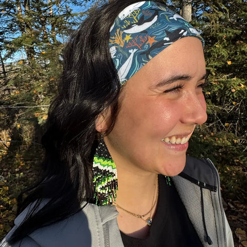 Happy AK Headband Beluga and Orca Whales