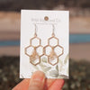 Wild Dogwood Honeycomb bee earrings
