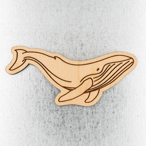 Steamer Lane Wood Keychain - Humpback Whale