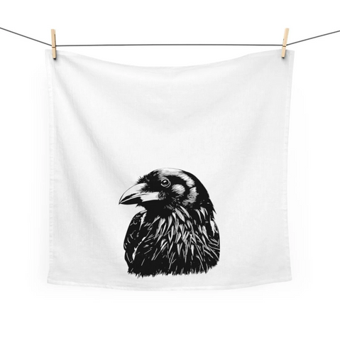 Our Wild Puget Sound Raven Tea Towel